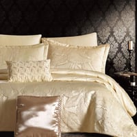 مفرش ذاريا صيفي مزدوج قطن جاكارد فاخر مطرز ذهبي عد...