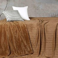 بطانية مانشستر خفيفة فرو مفرد ونص بني مقاس 230 × 1...