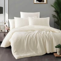 مفرش جورمان صيفي مزدوج جاكارد فاخر كريمي عدد القطع...