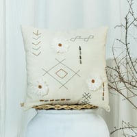 خدادية فيرونا تركي مربعة بحشوة مطرزة كريمي 45 × 45...