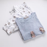 طقم بيجامة نسائية صيفـية أزرق فـاتح