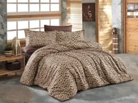 مفرش أمازون مزدوج قطن فاخر بني برسومات الفهد عدد ا...