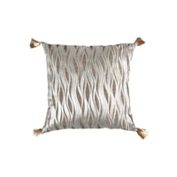 مفرش كارلا الفاخر مزدوج قطن جاكارد مطرز بيج فضي عد...