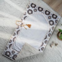 سجادة صلاة أبيض بيج مقاس 70x120 سم