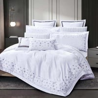 مفرش لوسيانا صيفي مزدوج أبيض جاكارد فاخر عدد القطع...