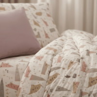 مفرش تورين أطفال صيفي مفرد و نص قطن روز عدد القطع...