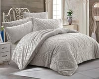 مفرش ريمي شتوي مزدوج رصاصي فرو عدد القطع 6