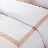 مفرش مراكش صيفي مطرز فاخر أبيض وبيج