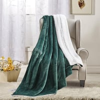 بطانية نداف خفيفة فرو مزدوج زيتي مقاس 240 × 220 سم