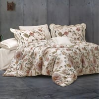 مفرش دانيا مزدوج قطن روز برسومات الزهور عدد القطع...