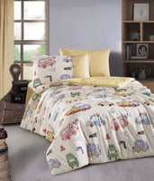 مفرش أطفال قرطبة صيفي كوين وأصفر متعدد الرسومات