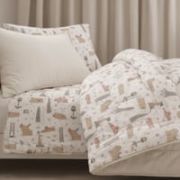 مفرش تورين أطفال صيفي مفرد و نص قطن بيج عدد القطع...