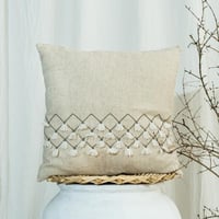 خدادية فيرونا تركي مربعة بحشوة مطرزة بيج 45 × 45 س...