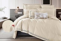 مفرش دانتيلا مزدوج قطن بيج عدد القطع 9