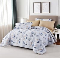 مفرش نوفا صيفي مزدوج بيج سماوي برسومات الزهور عدد...