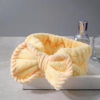 ربطة شعر نسائية ريفي مخمل أصفر