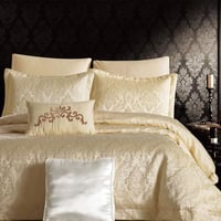 مفرش ذاريا صيفي مزدوج قطن جاكارد فاخر مطرز ذهبي عد...