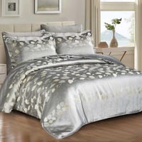 مفرش أشلي شتوي فاخر مزدوج مطرز مخمل رصاصي عدد القط...