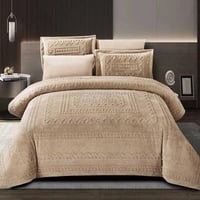 مفرش دانلام شتوي فاخر مزدوج فرو محفور بيج عدد القط...