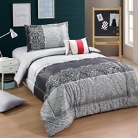 مفرش برو شتوي مفرد و نص مخمل أسود و رصاصي عدد القط...