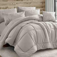 مفرش إليت صيفي مفرد ونص مطرز من القطن الفاخر رصاصي...