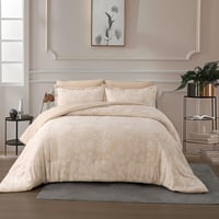 مفرش وودن صيفي كوين200x150سم جاكارد فاخر كريمي عدد...