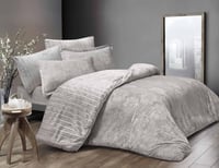 مفرش لاتينا شتوي فرو مزدوج رصاصي 6 قطع