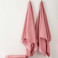 منشفة ريفي الفندقية وافل للوجه وردي مقاس 75 × 40 س...