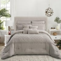 مفرش أفنان الفاخر صيفي مزدوج رصاصي عدد القطع 10