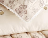 مفرش سرور مزدوج قطن بيج برسومات الزهور عدد القطع 7