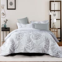 مفرش نوفا صيفي مزدوج رصاصي برسومات الزهور عدد القط...