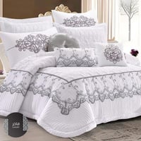 مفرش عبير صيفي مطرز فاخر مقاس كوين 150x200 سم كريم...