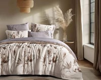 مفرش إشراق صيفي مزدوج قطن تنسل فاخر كريمي برسومات...