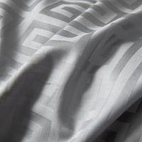 مفرش فندقي نمط هندسي يوناني مزدوج قطن رصاصي 500 غر...