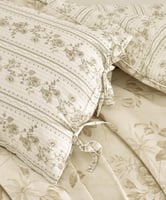 مفرش إنسجام صيفي قطن بيج برسومات الزهور