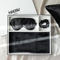 طقم وسادة حرير أسود عدد القطع 3