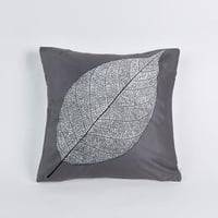 خدادية بحشوة لون رصاصي منقوشة بورقة شجرة