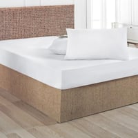 غطاء وسادة تركي أبيض سادة قطن فاخر مقاس 90x50 سم