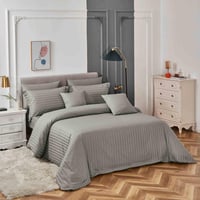 مفرش فندقي نداف قطن مزدوج رصاصي 250 غرزة عدد القطع...