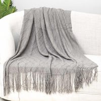 بطانية دان شال خفيفة رصاصي غامق مقاس 130 × 170سم