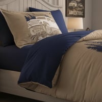 مفرش فريزيا صيفي مقاس كوين 150x200 سم بني وأزرق عد...