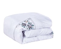 مفرش براندو فائق النعومة مزدوج فاخر مطرز أبيض عدد...