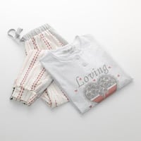 طقم بيجامة بناتي صيفية رصاصي فاتح