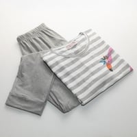 طقم بيجامة نسائية صيفية رصاصي