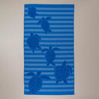 منشفة جينكا قطن تركي مطرز أزرق مقاس 90X160 سم