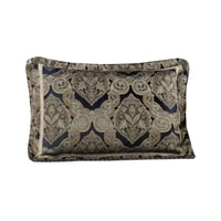 مفرش ملكي فاخر مزدوج قطن جاكارد مطرز كحلي ذهبي عدد...