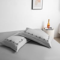 مفرش فهده فندقي فاخر رصاصي مطرز