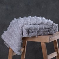 بطانية العلا سادة خفيفة مخمل و فرو مفرد ونص محفور...