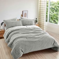 مفرش ليلى شتوي فاخر مفرد ونص فرو رصاصي عدد القطع 4