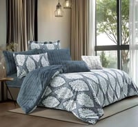 مفرش إيلين شتوي مزدوج جاكارد رصاصي عدد القطع 8